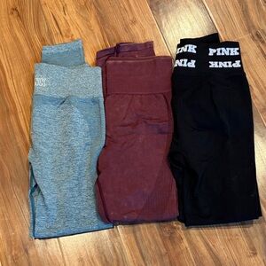 PINK Victoria's Secret Ladies Leggings Trio small